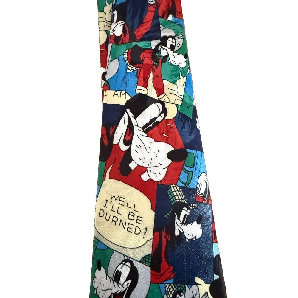 Disney Mickey Unlimited Men's Goofy Mickey Mouse Neck Tie "Well I'll be Durned"